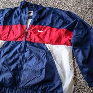 vintage red white and blue nike windbreaker